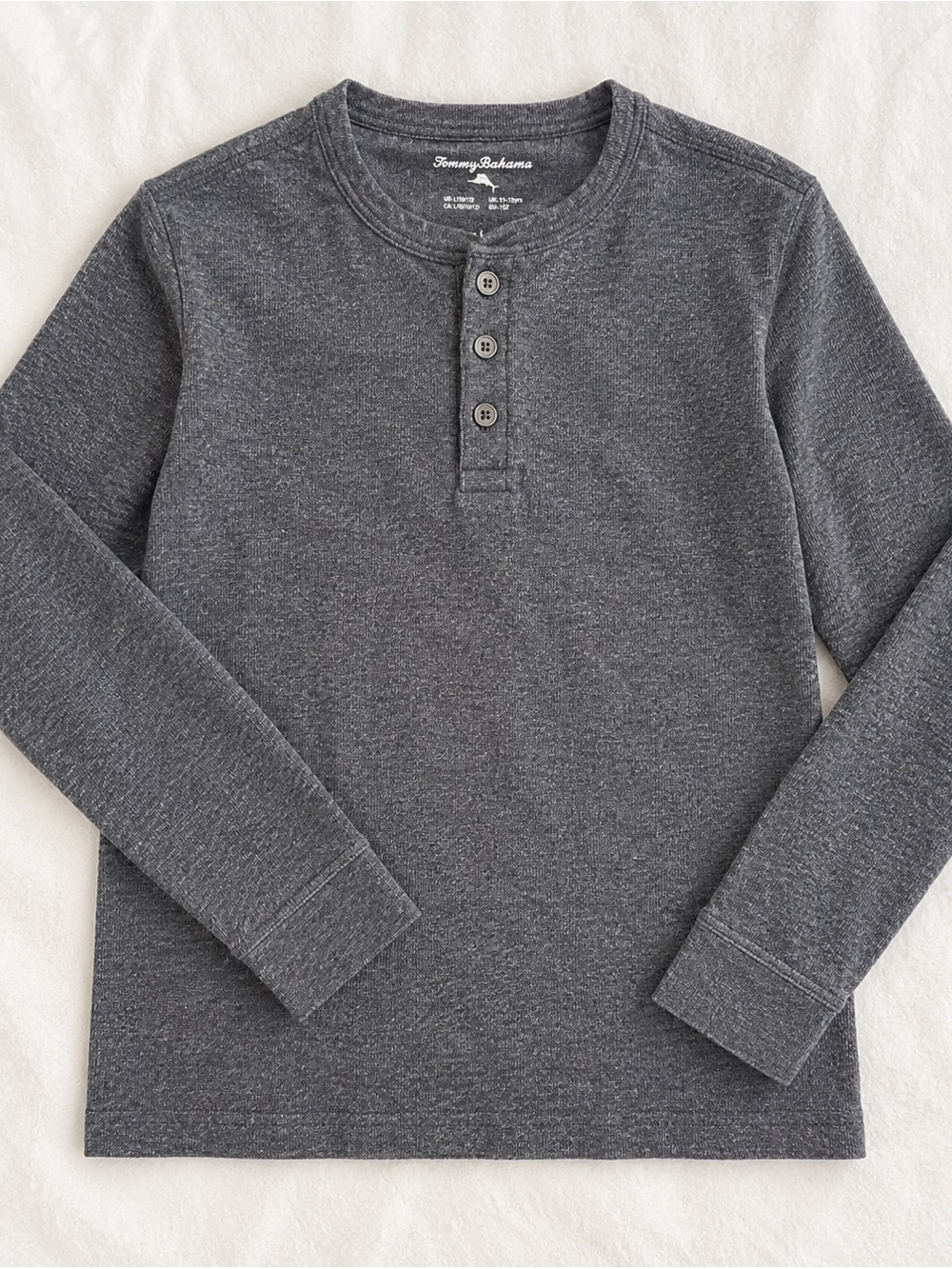 Tommy Bahama Charcoal Crewneck Henley